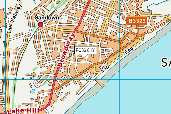 PO36 8HY map - OS VectorMap District (Ordnance Survey)