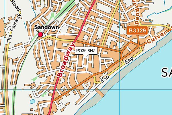 PO36 8HZ map - OS VectorMap District (Ordnance Survey)