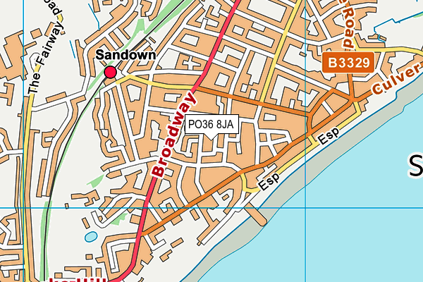 PO36 8JA map - OS VectorMap District (Ordnance Survey)