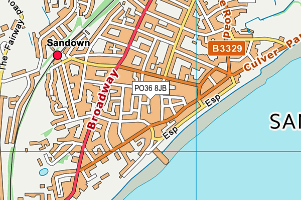 PO36 8JB map - OS VectorMap District (Ordnance Survey)