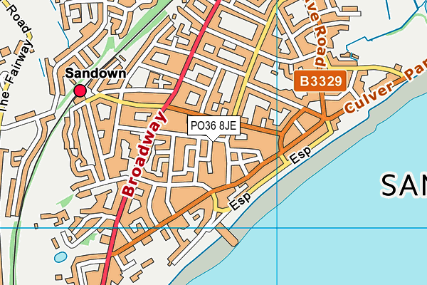 PO36 8JE map - OS VectorMap District (Ordnance Survey)