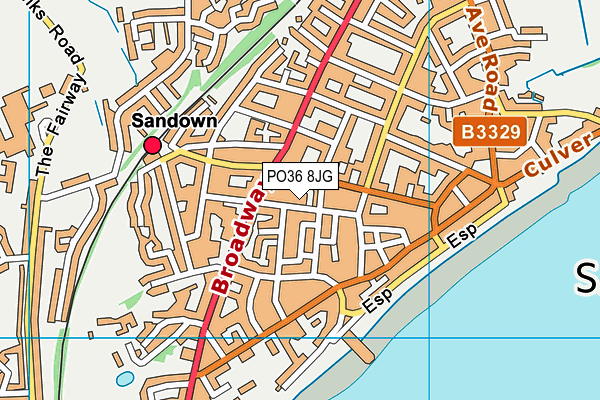 PO36 8JG map - OS VectorMap District (Ordnance Survey)