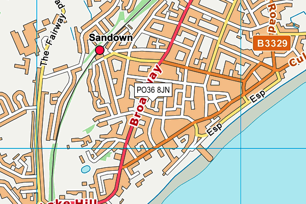 PO36 8JN map - OS VectorMap District (Ordnance Survey)