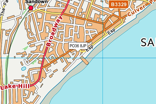 PO36 8JP map - OS VectorMap District (Ordnance Survey)