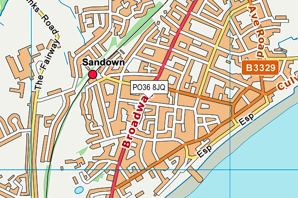 PO36 8JQ map - OS VectorMap District (Ordnance Survey)