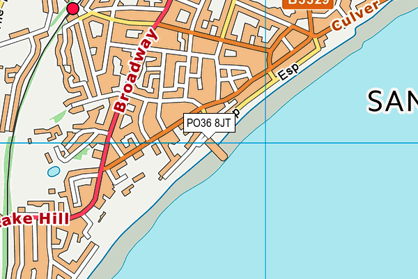 PO36 8JT map - OS VectorMap District (Ordnance Survey)