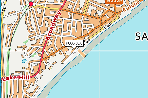 PO36 8JX map - OS VectorMap District (Ordnance Survey)