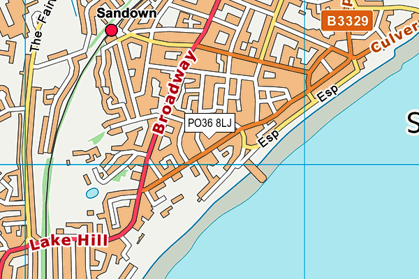 PO36 8LJ map - OS VectorMap District (Ordnance Survey)