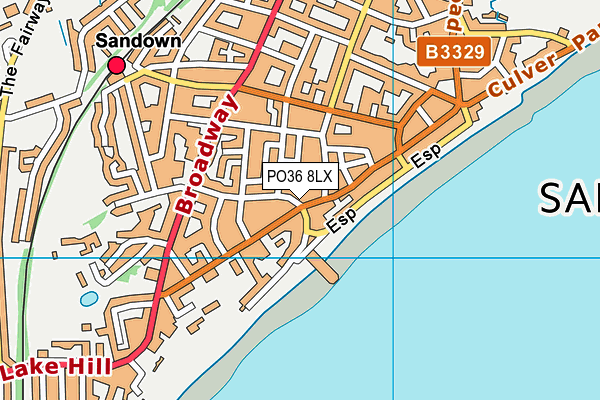 PO36 8LX map - OS VectorMap District (Ordnance Survey)