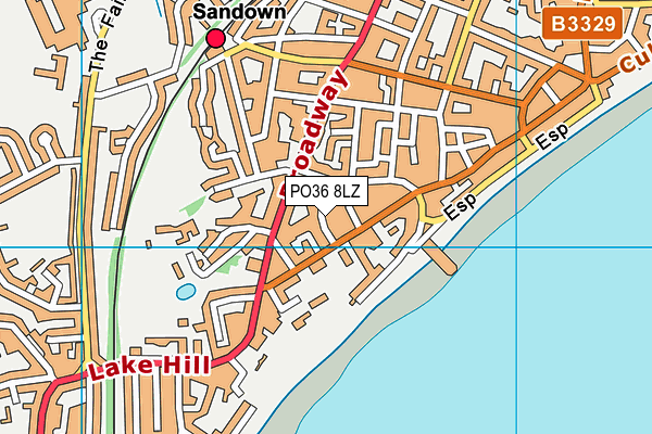 PO36 8LZ map - OS VectorMap District (Ordnance Survey)