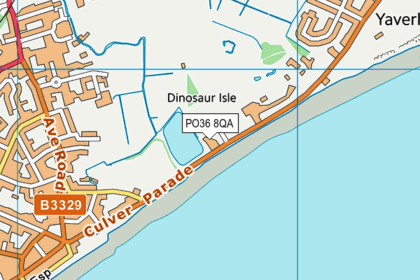 PO36 8QA map - OS VectorMap District (Ordnance Survey)