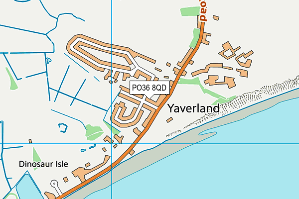 PO36 8QD map - OS VectorMap District (Ordnance Survey)
