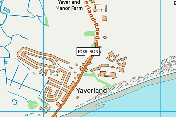 PO36 8QN map - OS VectorMap District (Ordnance Survey)