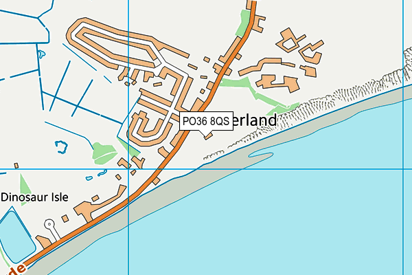 PO36 8QS map - OS VectorMap District (Ordnance Survey)