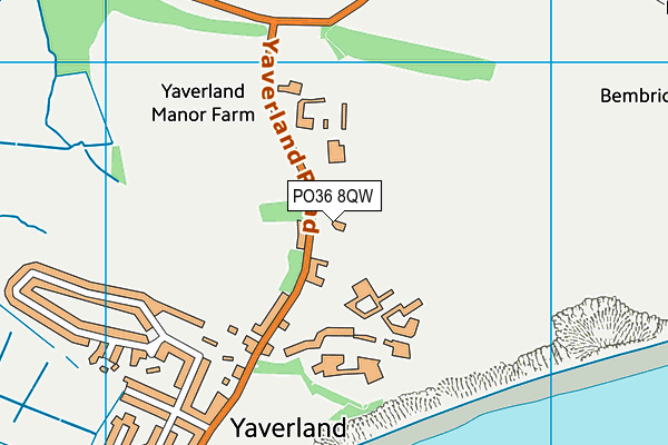 PO36 8QW map - OS VectorMap District (Ordnance Survey)