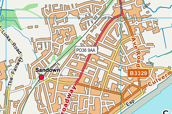 PO36 9AA map - OS VectorMap District (Ordnance Survey)