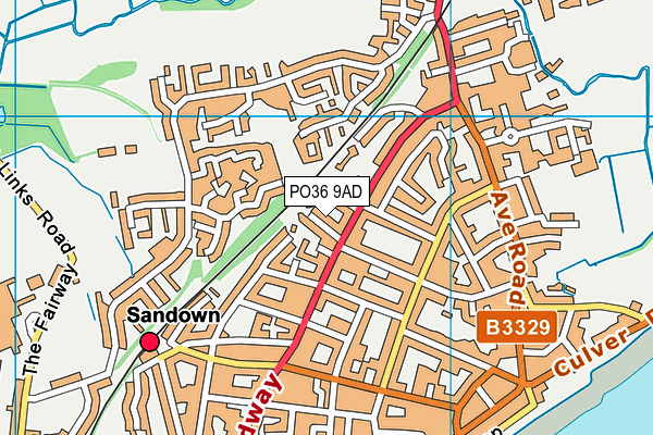 PO36 9AD map - OS VectorMap District (Ordnance Survey)