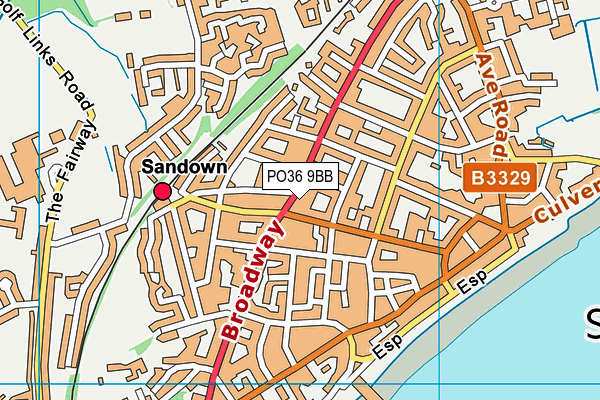 PO36 9BB map - OS VectorMap District (Ordnance Survey)