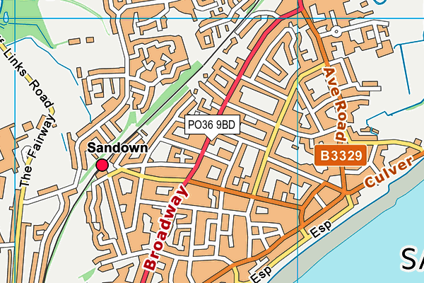 PO36 9BD map - OS VectorMap District (Ordnance Survey)