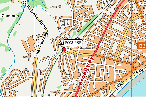 PO36 9BP map - OS VectorMap District (Ordnance Survey)