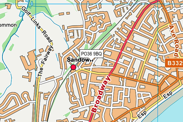 PO36 9BQ map - OS VectorMap District (Ordnance Survey)