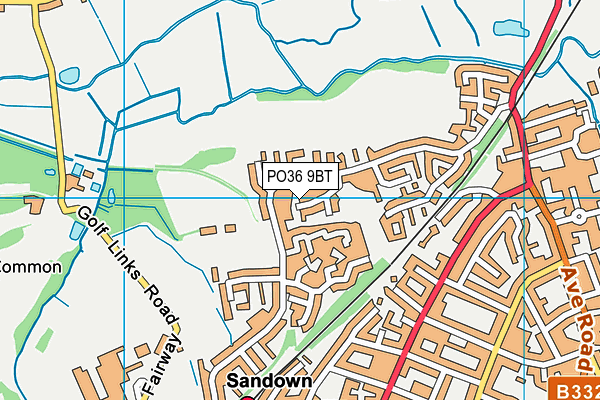 PO36 9BT map - OS VectorMap District (Ordnance Survey)