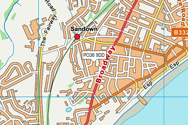 PO36 9DD map - OS VectorMap District (Ordnance Survey)