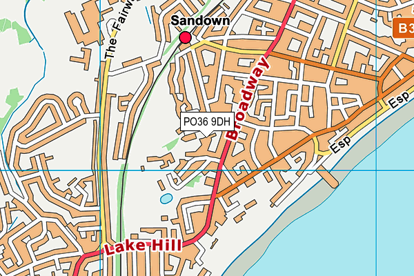 PO36 9DH map - OS VectorMap District (Ordnance Survey)