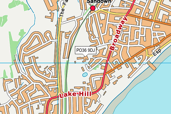 PO36 9DJ map - OS VectorMap District (Ordnance Survey)