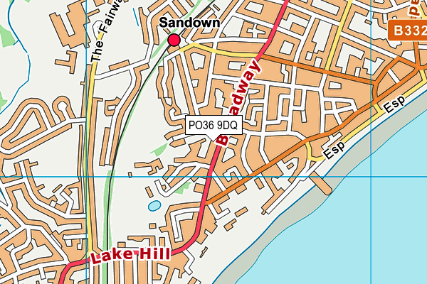 PO36 9DQ map - OS VectorMap District (Ordnance Survey)