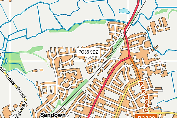 PO36 9DZ map - OS VectorMap District (Ordnance Survey)