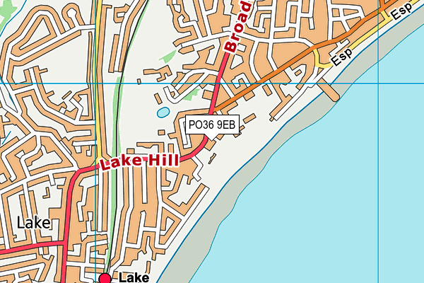 PO36 9EB map - OS VectorMap District (Ordnance Survey)