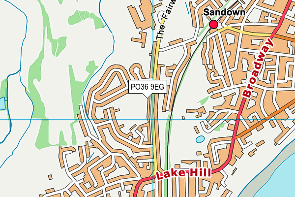 PO36 9EG map - OS VectorMap District (Ordnance Survey)