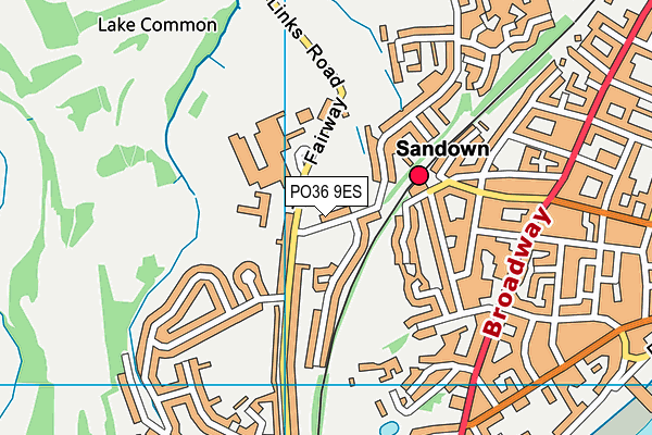 Sandown & Shanklin Rfc (Fairway Ground) map (PO36 9ES) - OS VectorMap District (Ordnance Survey)