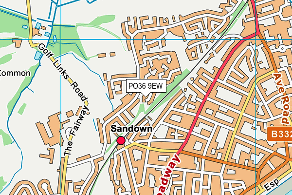 PO36 9EW map - OS VectorMap District (Ordnance Survey)