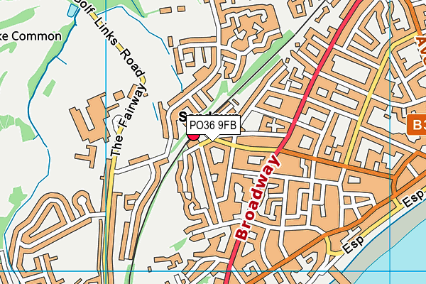 PO36 9FB map - OS VectorMap District (Ordnance Survey)