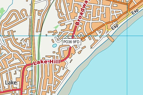 PO36 9FD map - OS VectorMap District (Ordnance Survey)