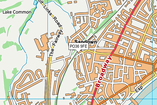 PO36 9FE map - OS VectorMap District (Ordnance Survey)