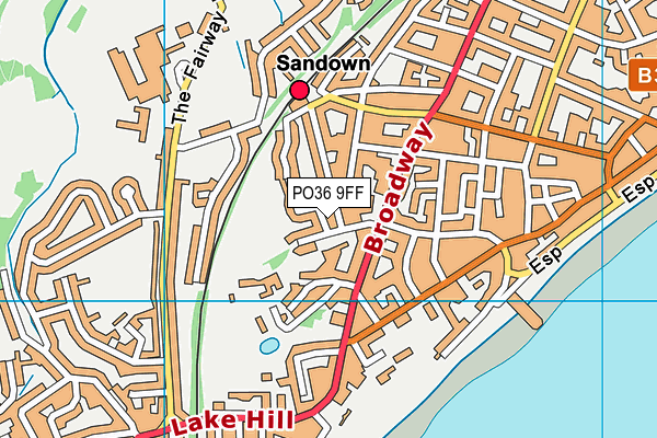 PO36 9FF map - OS VectorMap District (Ordnance Survey)