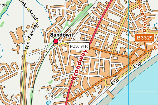 PO36 9FR map - OS VectorMap District (Ordnance Survey)