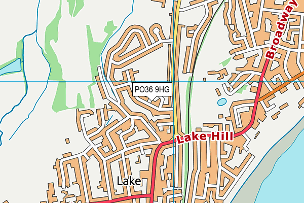 PO36 9HG map - OS VectorMap District (Ordnance Survey)