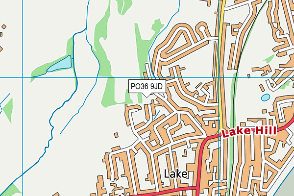 PO36 9JD map - OS VectorMap District (Ordnance Survey)