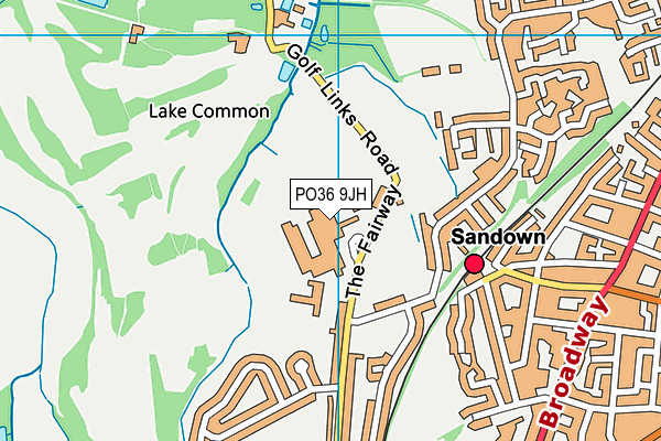Fairway Sports Complex map (PO36 9JH) - OS VectorMap District (Ordnance Survey)