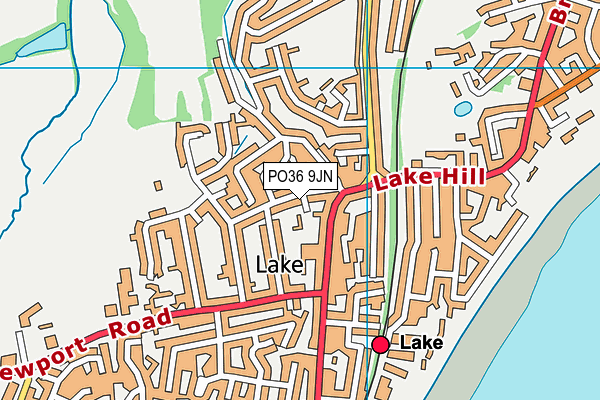 PO36 9JN map - OS VectorMap District (Ordnance Survey)