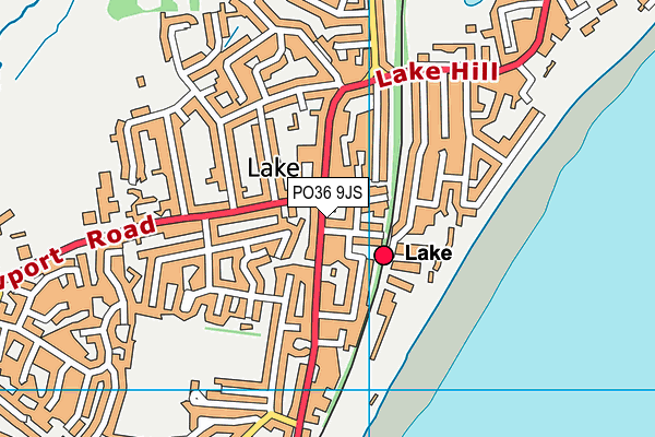 PO36 9JS map - OS VectorMap District (Ordnance Survey)