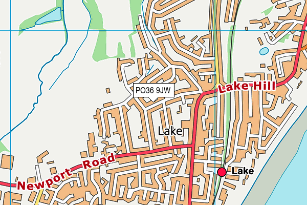 PO36 9JW map - OS VectorMap District (Ordnance Survey)