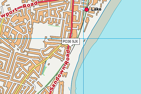 PO36 9JX map - OS VectorMap District (Ordnance Survey)