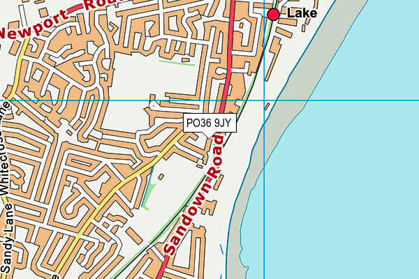 PO36 9JY map - OS VectorMap District (Ordnance Survey)