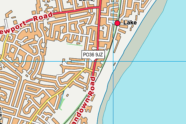 PO36 9JZ map - OS VectorMap District (Ordnance Survey)