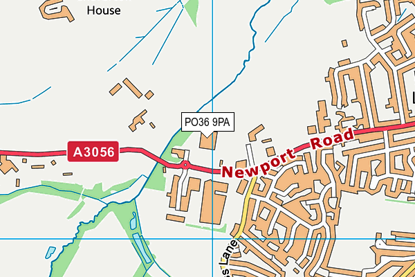 PO36 9PA map - OS VectorMap District (Ordnance Survey)